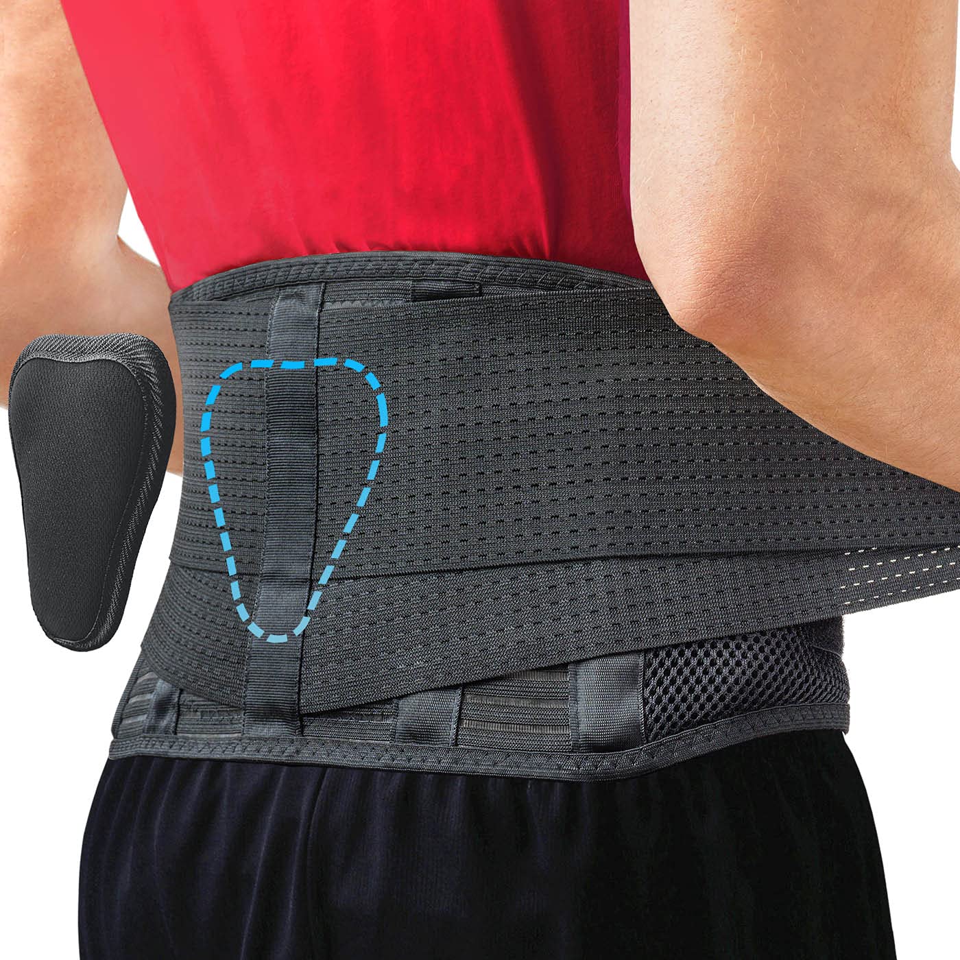 Sparthos Back Brace for Lower Back Pain - Immediate Relief from Sciatica, Herniated Disc, Scoliosis - Breathable Design With Lumbar Support Pad - For Home & Lifting At Work - For Men & Women - (Large)