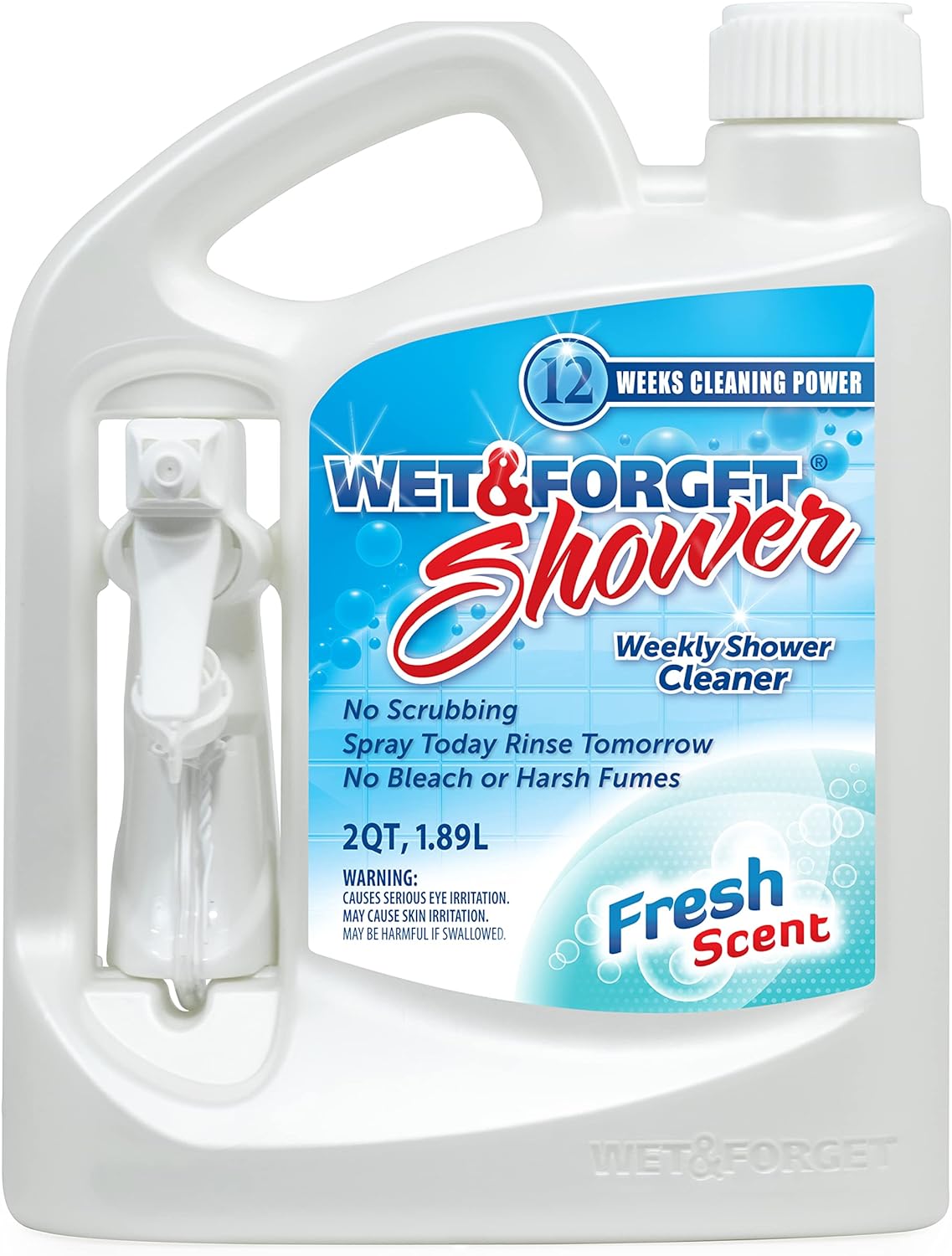 Wet & Forget Shower Cleaner Multi-Surface Weekly No Scrub, Bleach-Free Formula, Ready to Use, Fresh Scent, 64 Fluid Ounces 1 Pack