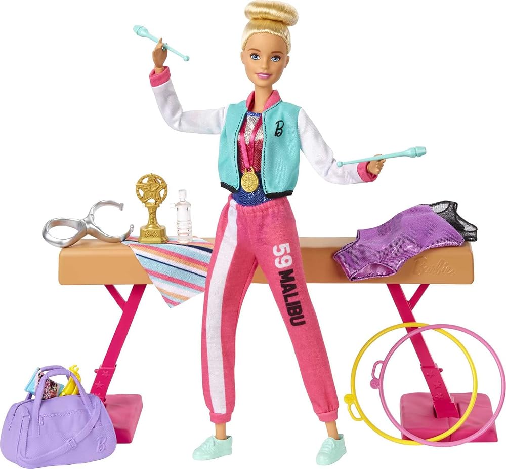 This is a great set! Barbie comes with multiple outfits and my daughter loves the small accessories that come with it (batons, banana, hoops, etc). You can tell this is a high quality Barbie. My daughter has some that are so cheaply made which arent her favorite to play with!