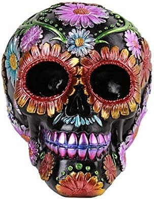 Pacific Giftware Day of The Dead Floral Skull Home Tabletop Decorative Resin Figurine