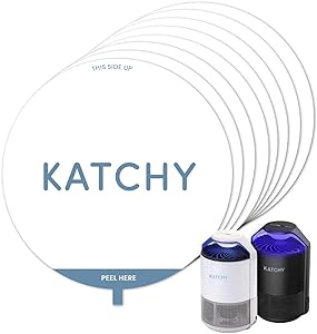 Katchy Indoor Fly Trap - Catcher &amp; Killer for Mosquito, Gnat, Moth, Fruit Flies - Non-Zapper Traps for Buzz-Free Home (8-Pack Glue Boards for Original and Automatic Model, White)