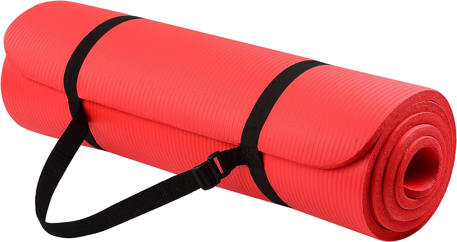 BalanceFrom BFGY-AP6BLK Go Yoga All Purpose Anti-Tear Exercise Yoga Mat with Carrying Strap, Black, One Size