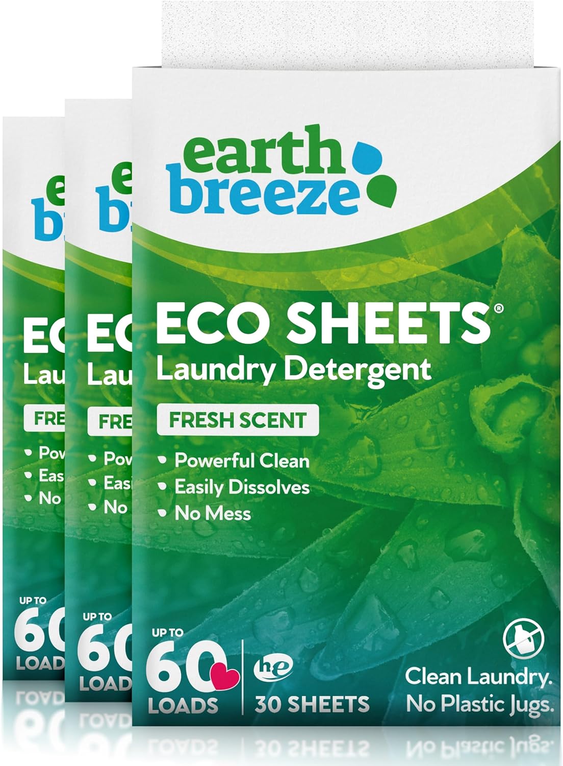 I love Earth Breeze! It is SO easy to use and it comes in a slim package for easy storage. I love that Im helping Earth by not buying another plastic container!This product works great and cleans my clothes thoroughly. I found that tearing it up and tossing it on the bottom of the washing machine before loading cloths works best. The company ships a new package timely, so Im never without soap. The soap has a pleasant fragrance as well and it never smells harsh or bleachy.I love this product!
