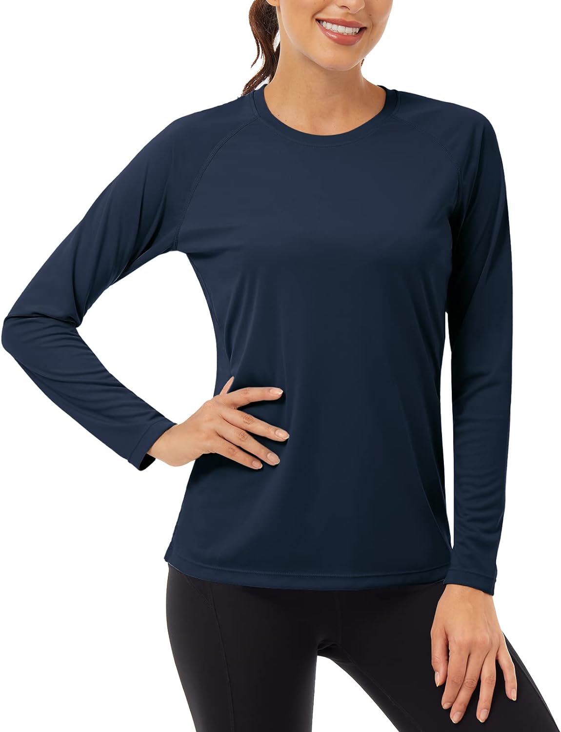 CRYSULLY Women's UPF 50  Long Sleeve Shirts Sun Protection Lightweight Outdoor Hiking T-Shirt Top