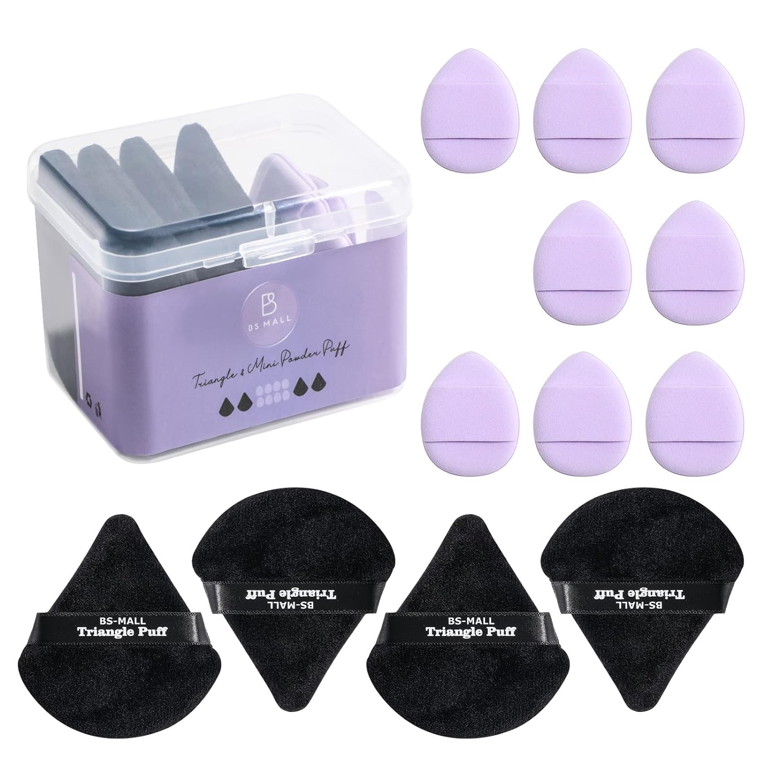 BS-MALL Powder Puff with Small Mini Figure Makeup Sponge For Concealr Powder Blush Pack of 12