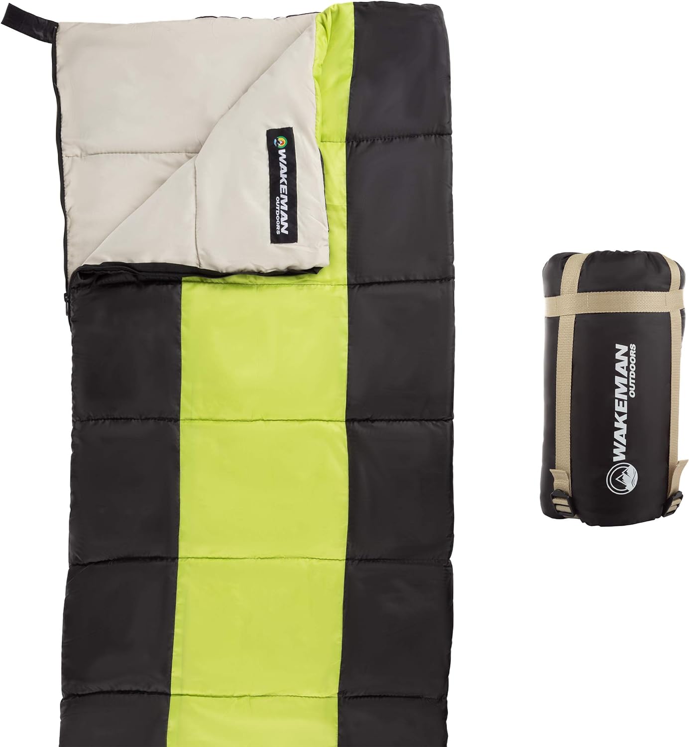 Kids Sleeping Bag Collection - Lightweight, Carrying Bag with Compression Straps Included-for Camping, Backpacking, Sleepovers by Wakeman Outdoors