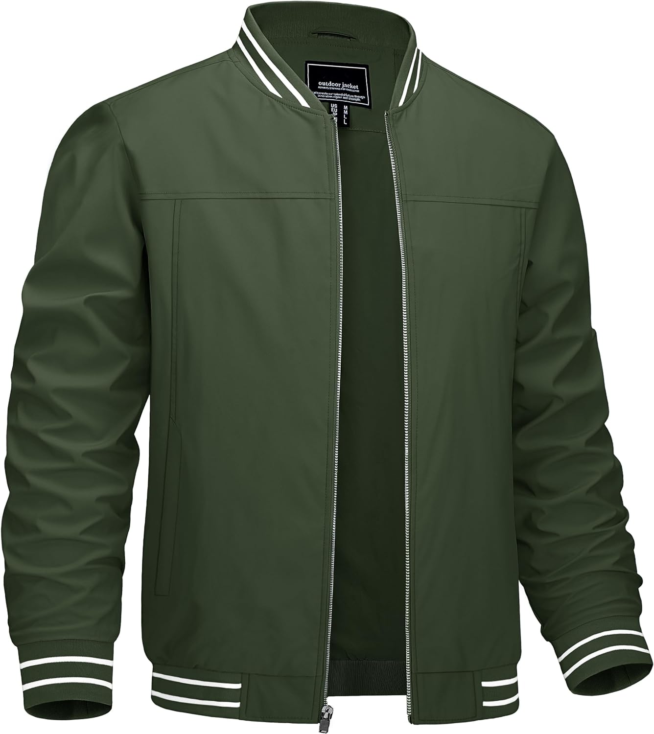 CRYSULLY Men's Bomber Jacket Fall Lightweight Casual Windbreaker Full Zip Coats Jackets