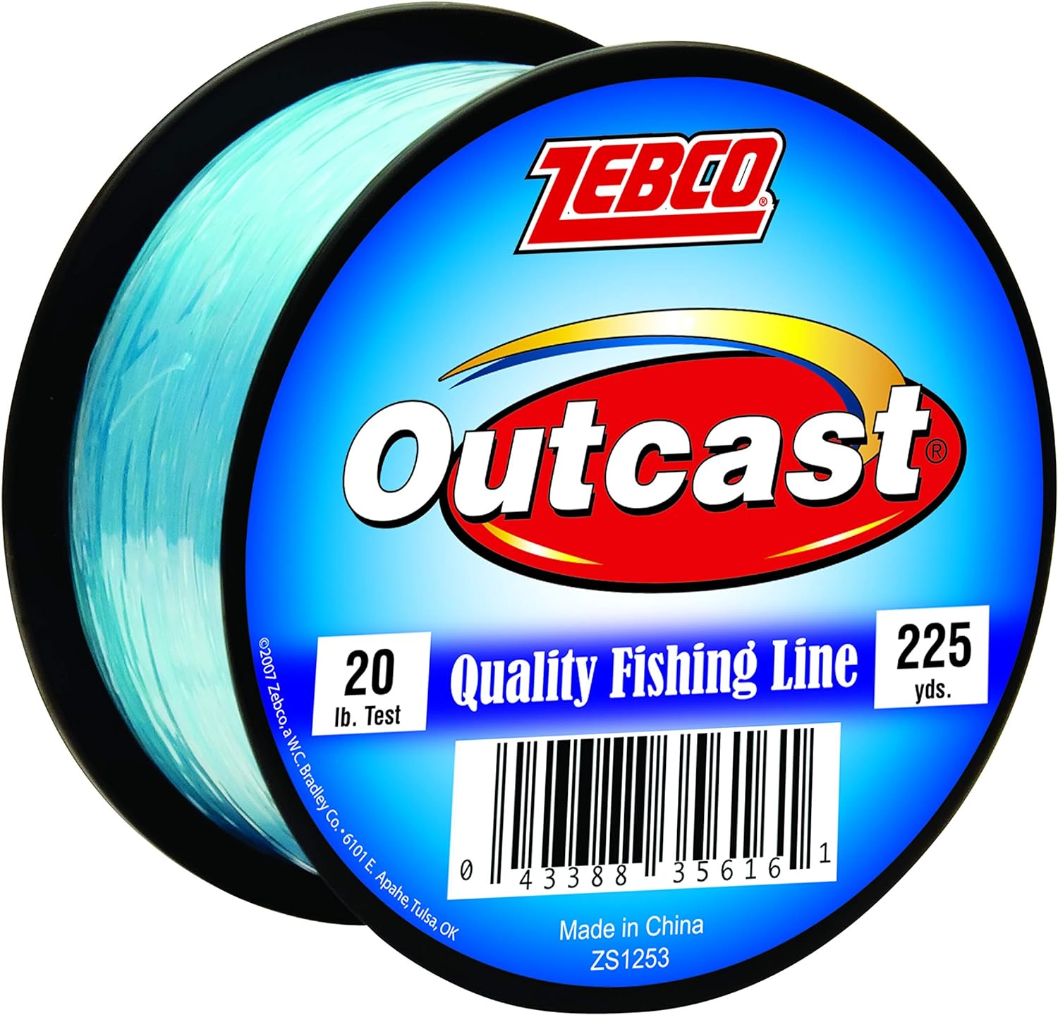 Zebco Outcast Monofilament Fishing Line, Low Memory and Stretch, High Tensile Strength