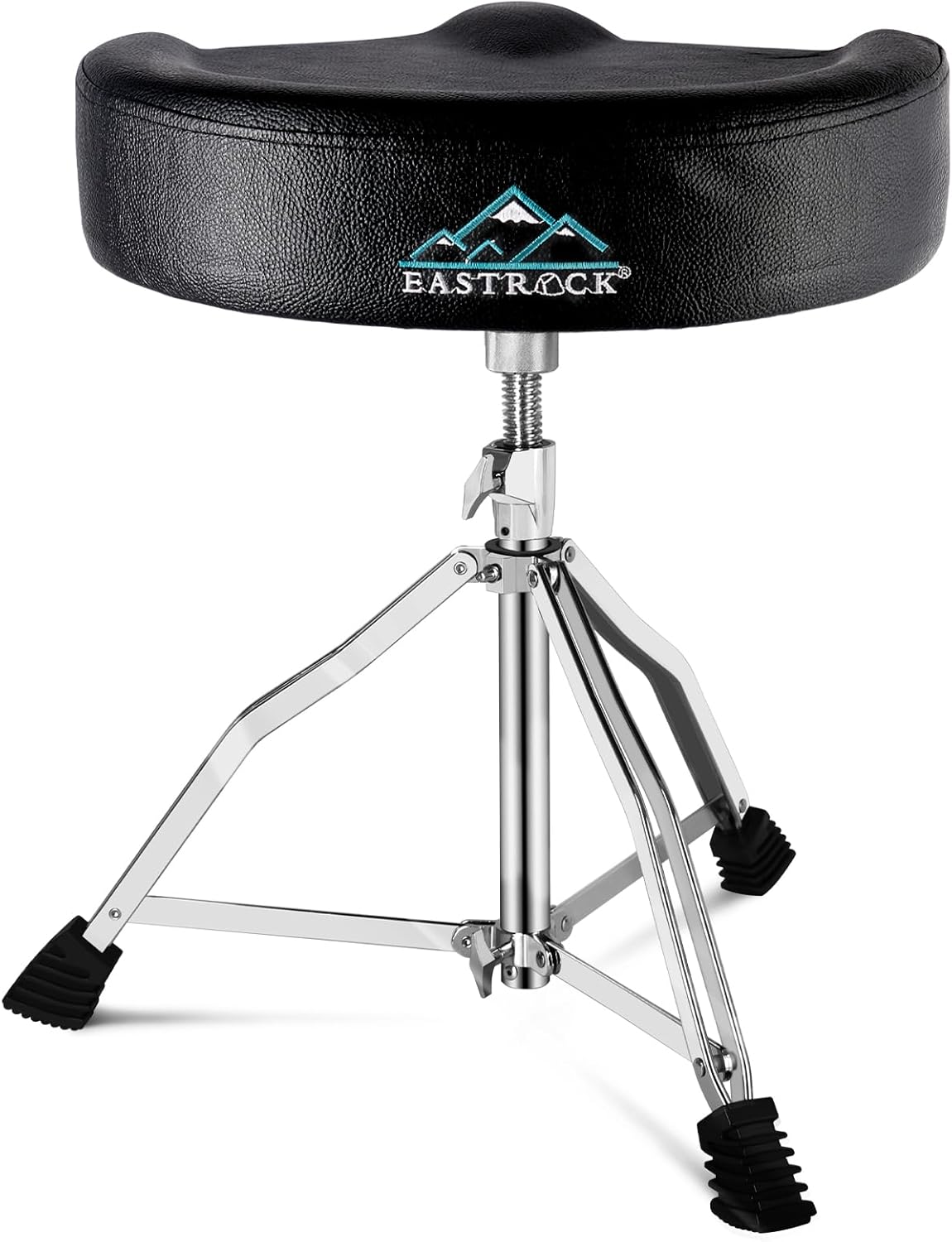 EASTROCK Drum Throne Adjustable Height, Drum Stools Rotatable Padded Motorcycle Style Drum Seat Drum Chair with Anti-Slip Feet for Drummers, Adult