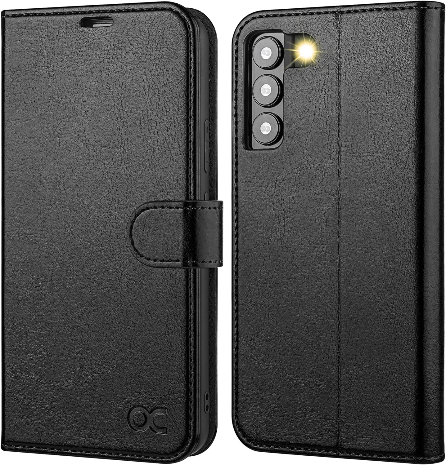 OCASE Compatible with Galaxy S22 Plus 5G Wallet Case, PU Leather Flip Folio Case with Card Holders RFID Blocking Kickstand [Shockproof TPU Inner Shell] Phone Cover 6.6 Inch (2022) - Black