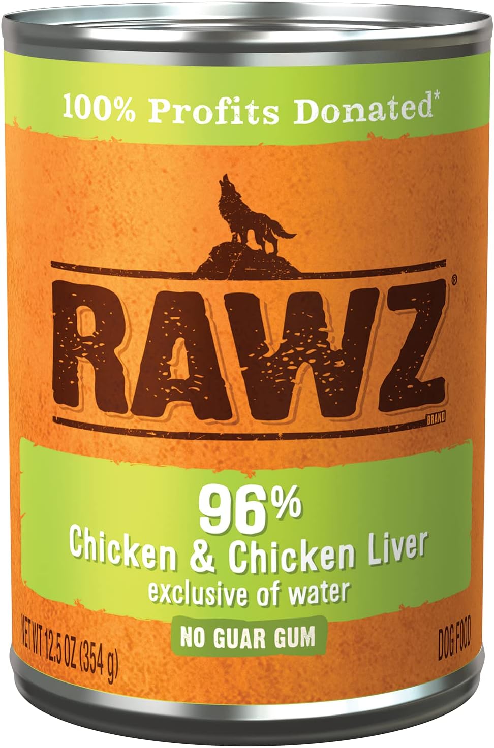 Rawz 96% Meat Canned Wet Food for Dogs 12 Pack/ 12.5 oz. Cans (Chicken/Chicken Liver)