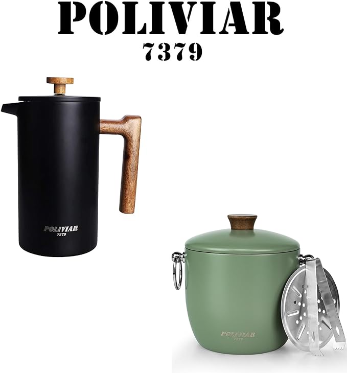 POLIVIAR French Press Coffee Maker & Ice Bucket