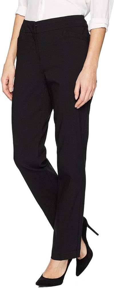 Love these dress pants. The fabric is wonderful. Slimming fit with the right amount of stretch. The length is great. Leg slim and flattering even with flats or kitten heals. Great quality at a great price.