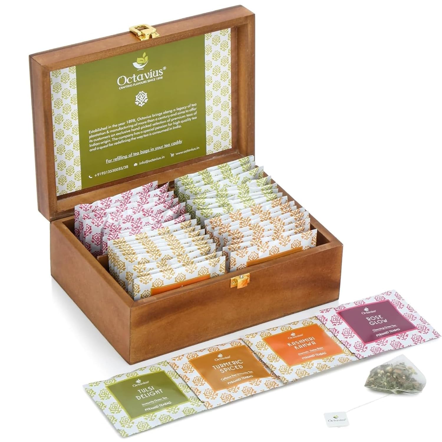 Good tea in a cute wood box. It' a great gift for a tea lover.