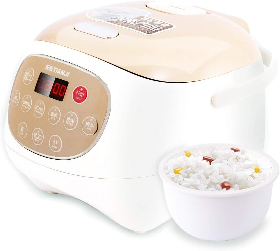 This is a pretty good rice cooker. The design looks very nice and I really like the ceramic inner pot. It is not sticky at all and very easy to clean after cooking. It also cooks the rice the way I wanted. When I use it to cook rice with sausage, the rice turns out to be soft and sticky overall but crunchy at the bottom. However, it does have a plastic smell for the first couple times when I cook rice. As I cook more, the smell did go away. Overall, this rice cooker meets my expectations and I w
