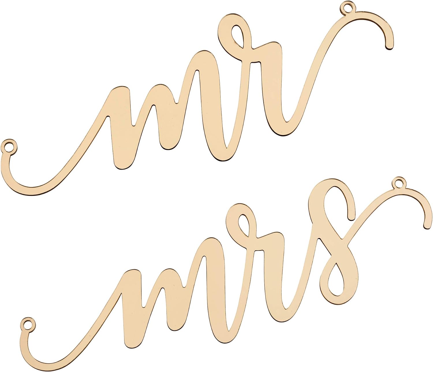 Lillian Rose Gold Laser Cut Mrs Chair Signs, 13x3.75