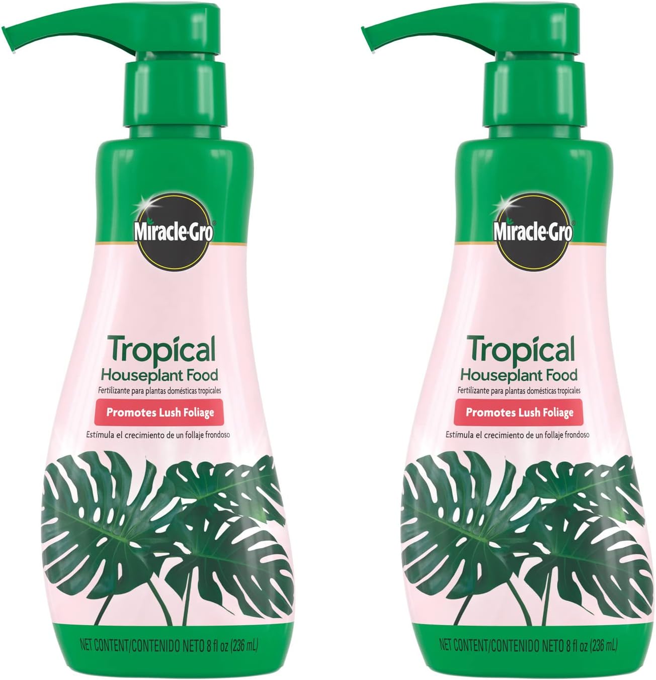 Miracle-Gro Tropical Houseplant Food - Liquid Fertilizer for Tropical Houseplants, 8 fl. oz., 2-Pack