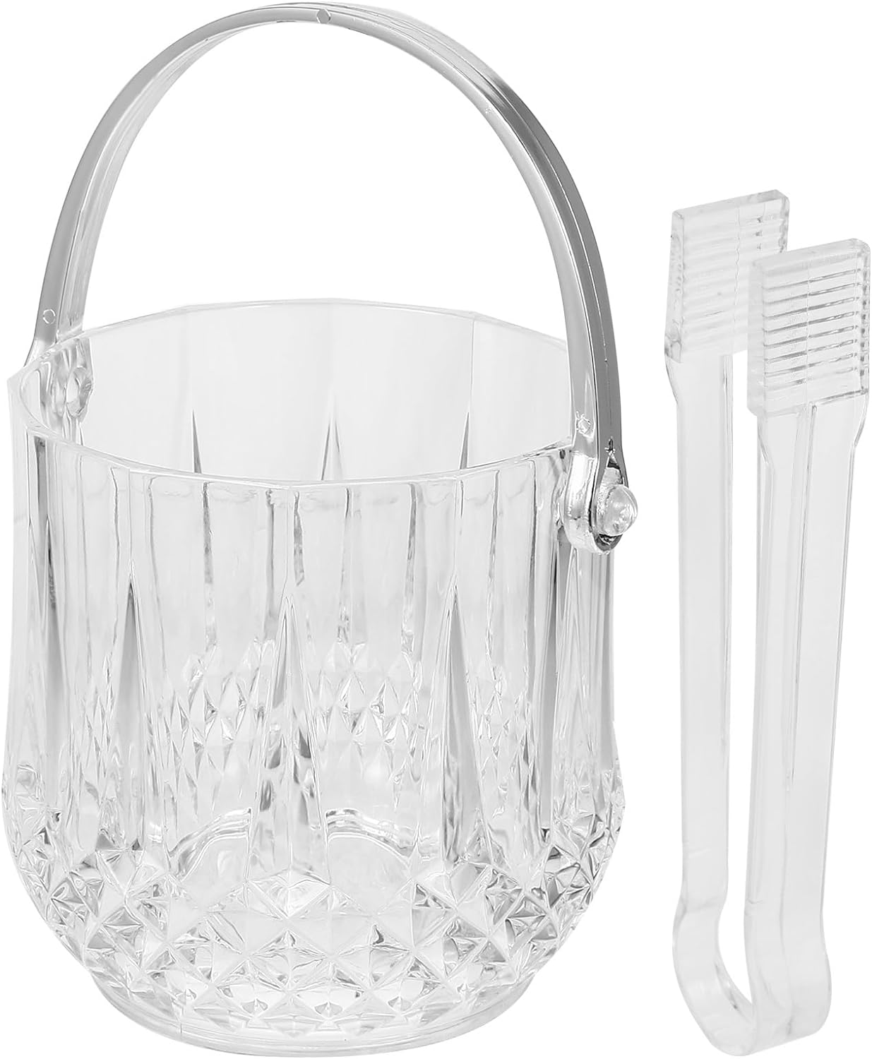 Cabilock Ice Bucket Clear Wine Bucket: everage Tub Cocktail Home Bar Accessories with Ice Tongs Wine Drink Tub Cooler for Party Bar