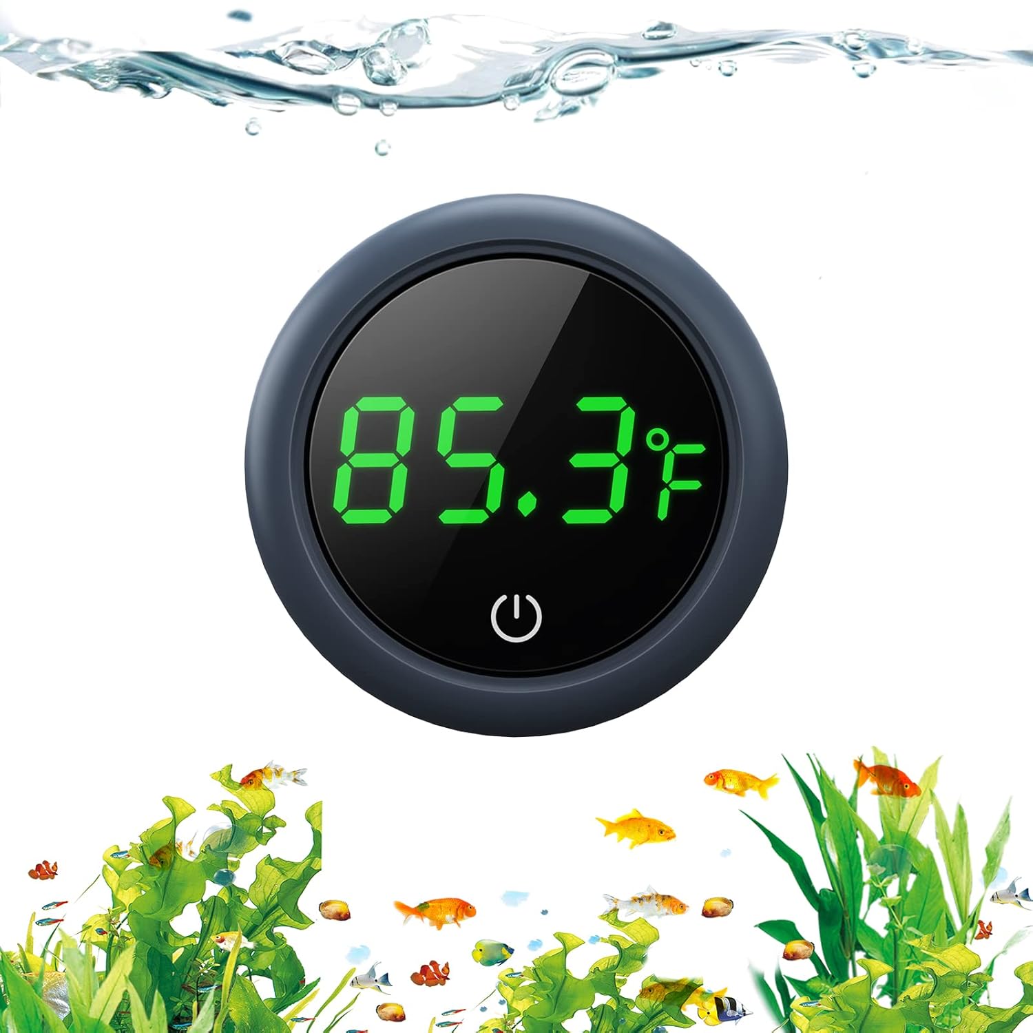 Fish Tank Digital Thermometer Accurate LED Display to 0.9F Tank Thermometer Aquarium Temperature Measurement Suitable for Fish, Axolotl, Turtle or Aquatic