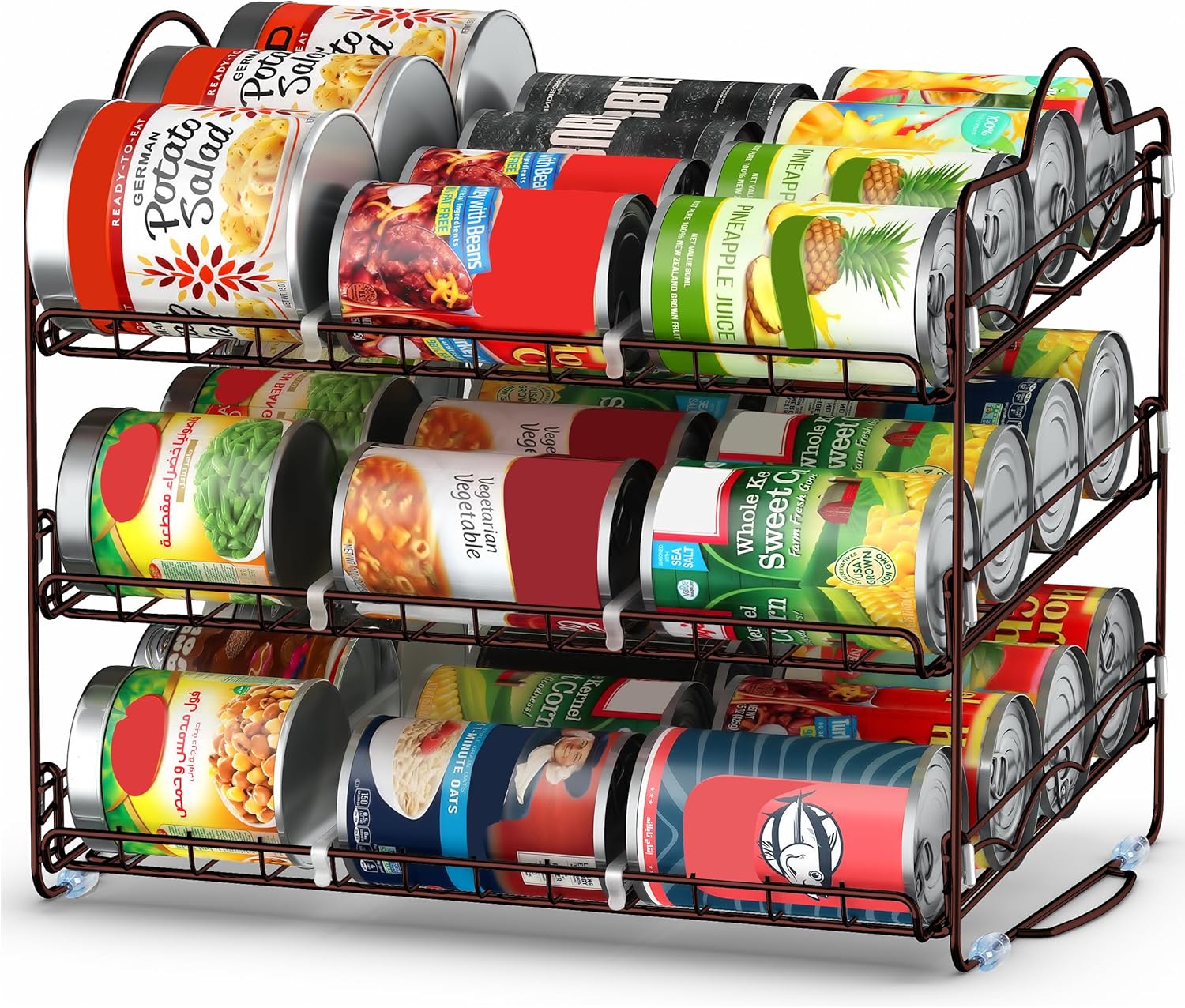 Utopia Kitchen Storage Can Rack Organizer, Stackable Can Organizer Holds Upto 36 Cans for Kitchen Cabinet or Pantry (Bronze)