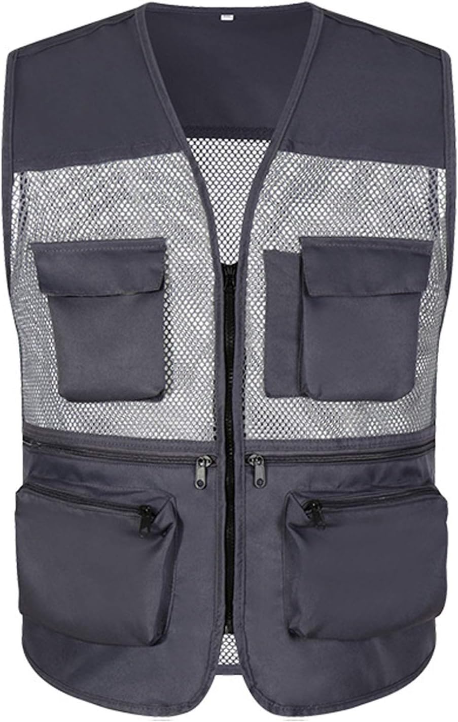 Flygo Men' Outdoor Summer Work Travel Safari Fishing Photo Vest With Pockets