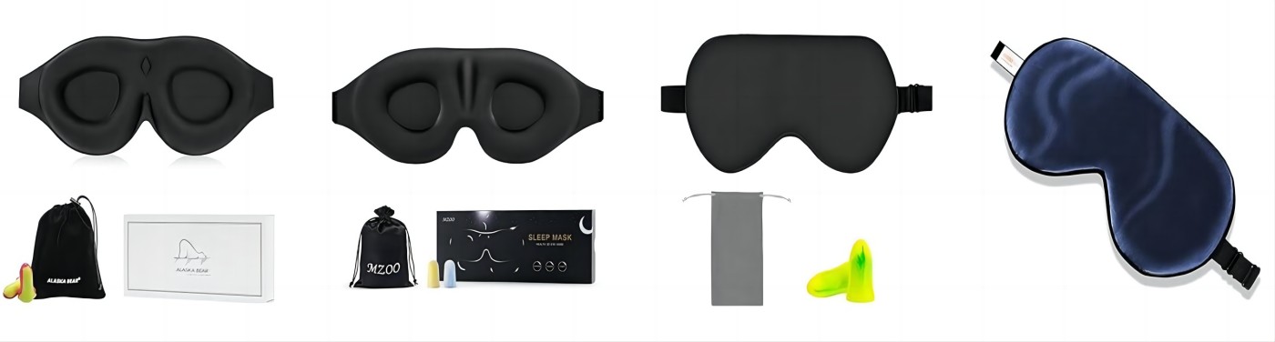 Lewis N. Clark Men' Travel Comfort Eye Mask with Adjustable Straps, Black, 1 Count (Pack of 1)
