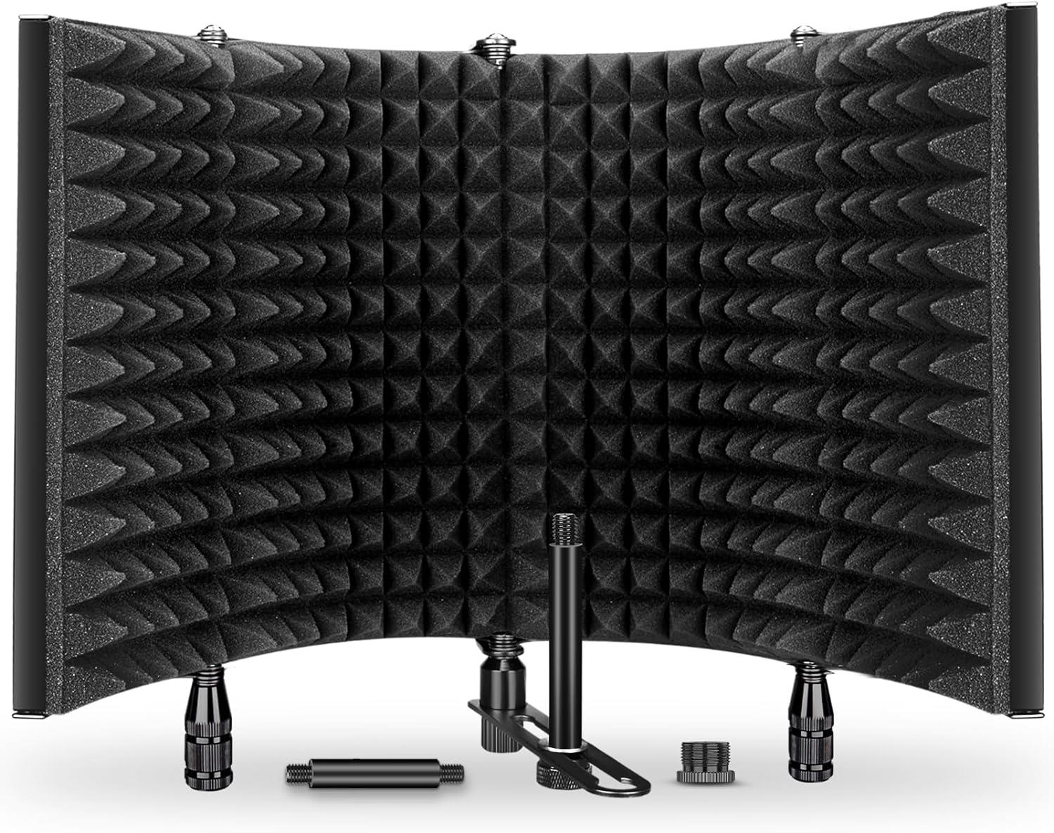 Aokeo Studio Recording Microphone Isolation Shield, Pop Filter.High Density Absorbent Foam is Used to Filter Vocal. Suitable for Blue yeti and Any Condenser Microphone Recording Equipment