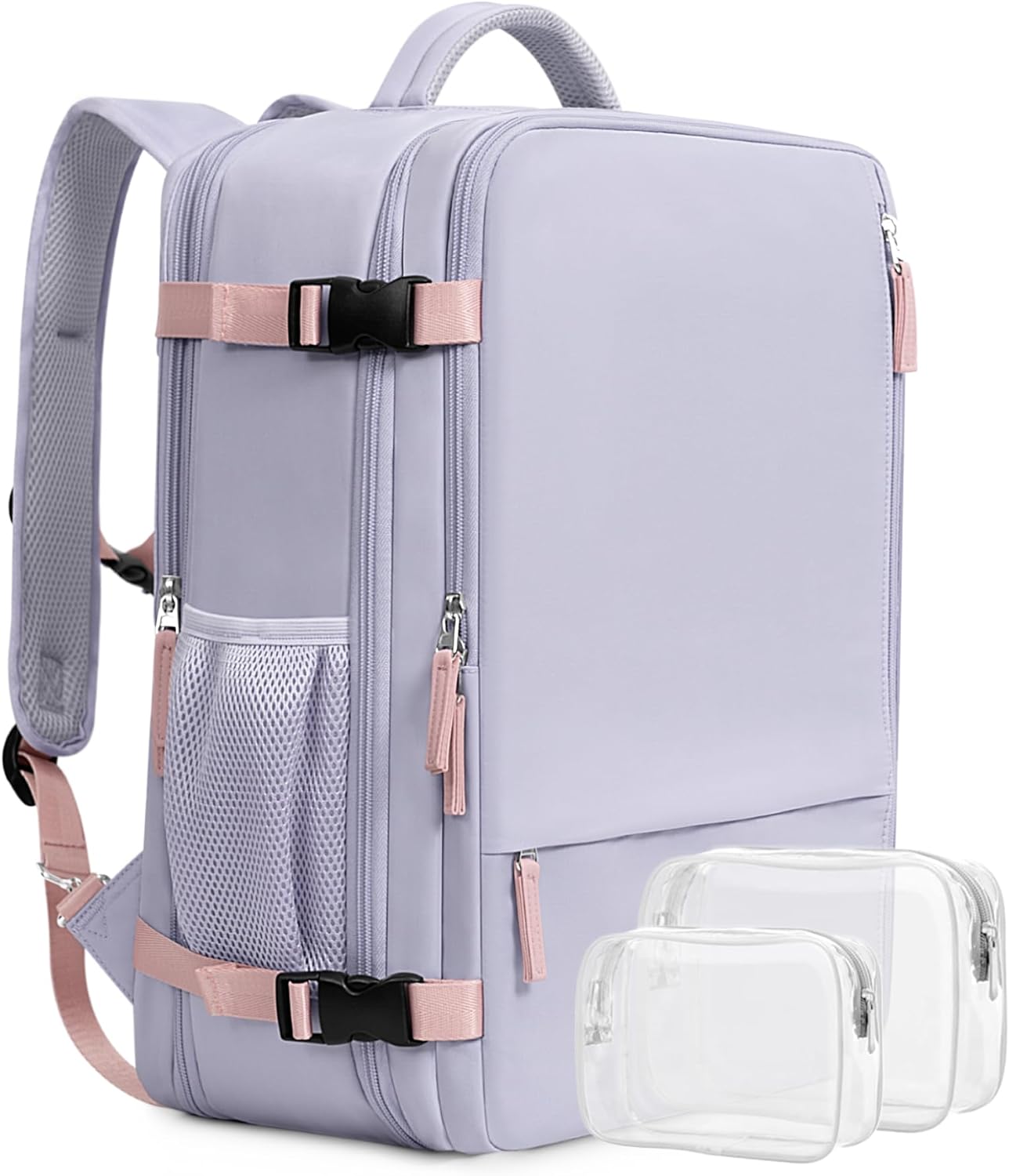 Travel Backpack for Women, Airline Approved Backpack, Carry On Backpack,17.3 Inch Laptop Backpack,Personal Item Bag for College Weekender Business Hiking, Purple