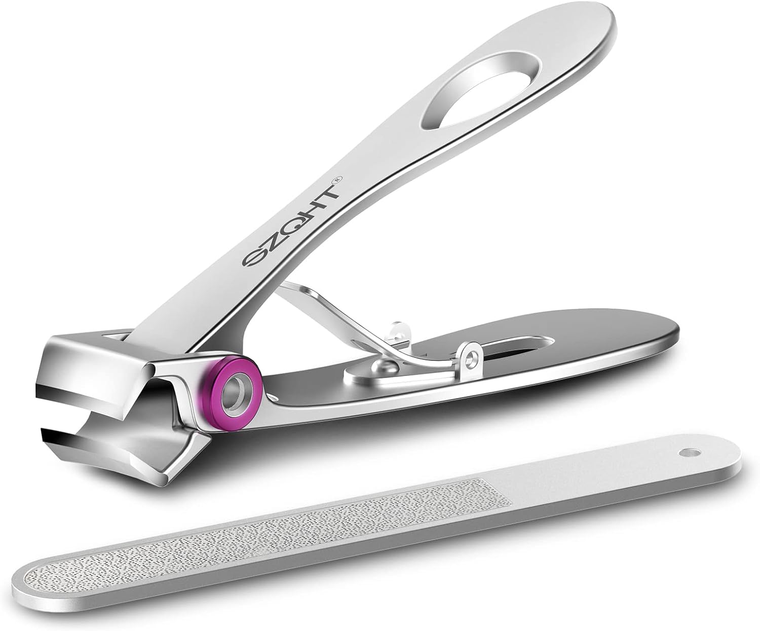 SZQHT Fingernail Clippers,Nail Clippers for Tough Fingernails or Thick Toenails,Heavy Duty Stainless Steel Nail Cutters,Toenail Clippers for Elder,Men, Seniors, Adults(Silver)