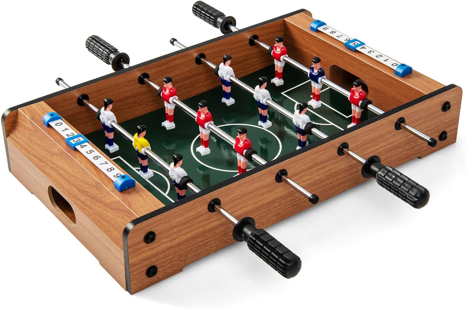 GYMAX Foosball Table, 20�� Tabletop Mini Soccer Game with 2 Footballs & Score Keeper, Portable Arcade Game Table Set for Kids Adult Family Night, Game Room, Party