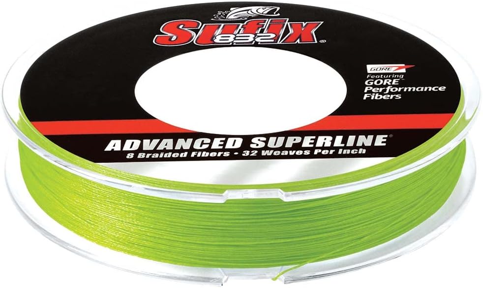 Sufix 832 Braid 300 yd Line, Neon Lime, 15 lb (660-115L)