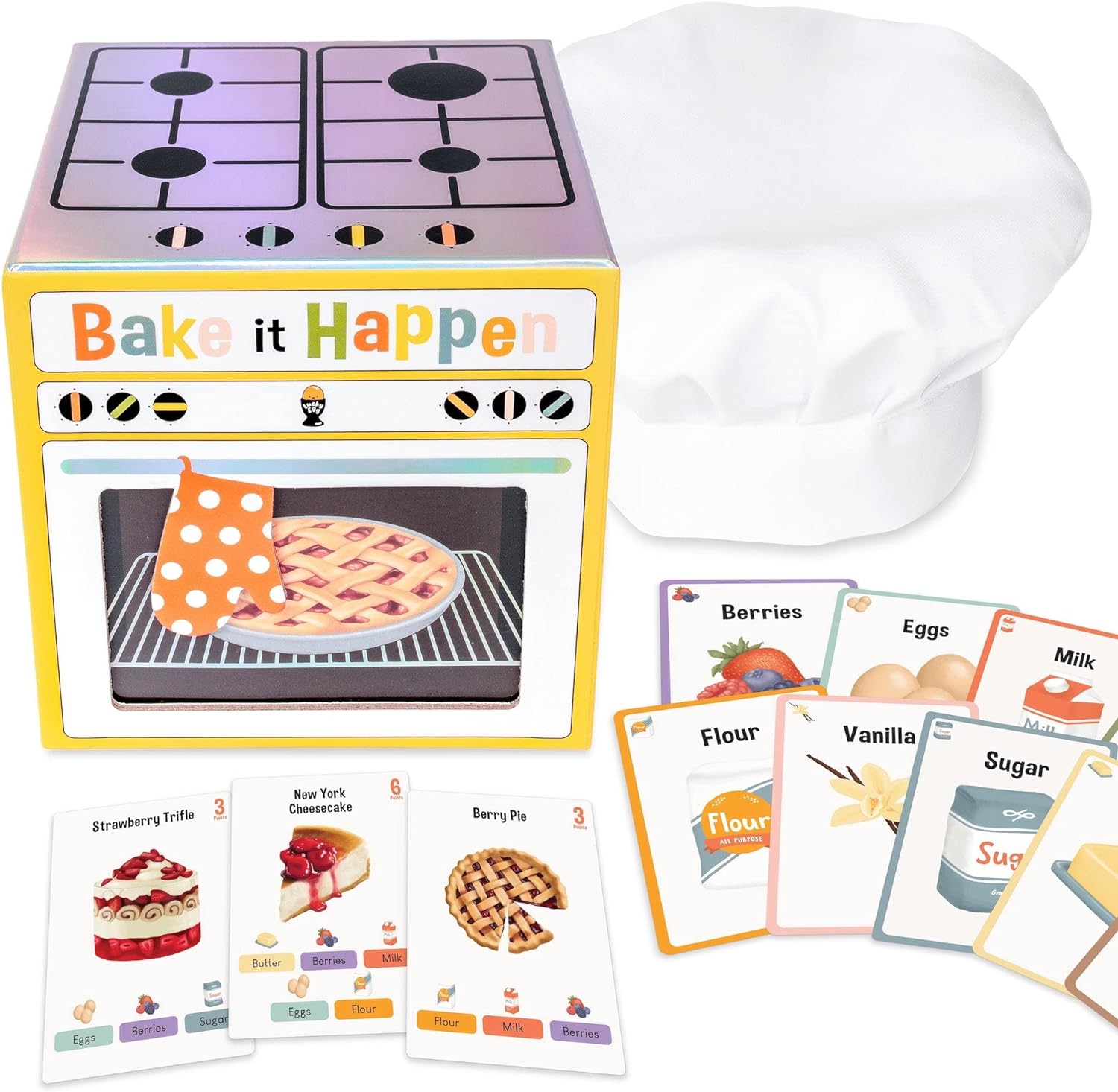 Bake It Happen: A Deliciously Fun Light Strategy Card Game - Ages 6+, 3-10 Players - Kids Party Board Games, Card Games, Family Games for Kids and Adults, Birthday Present for Kids, Vacation