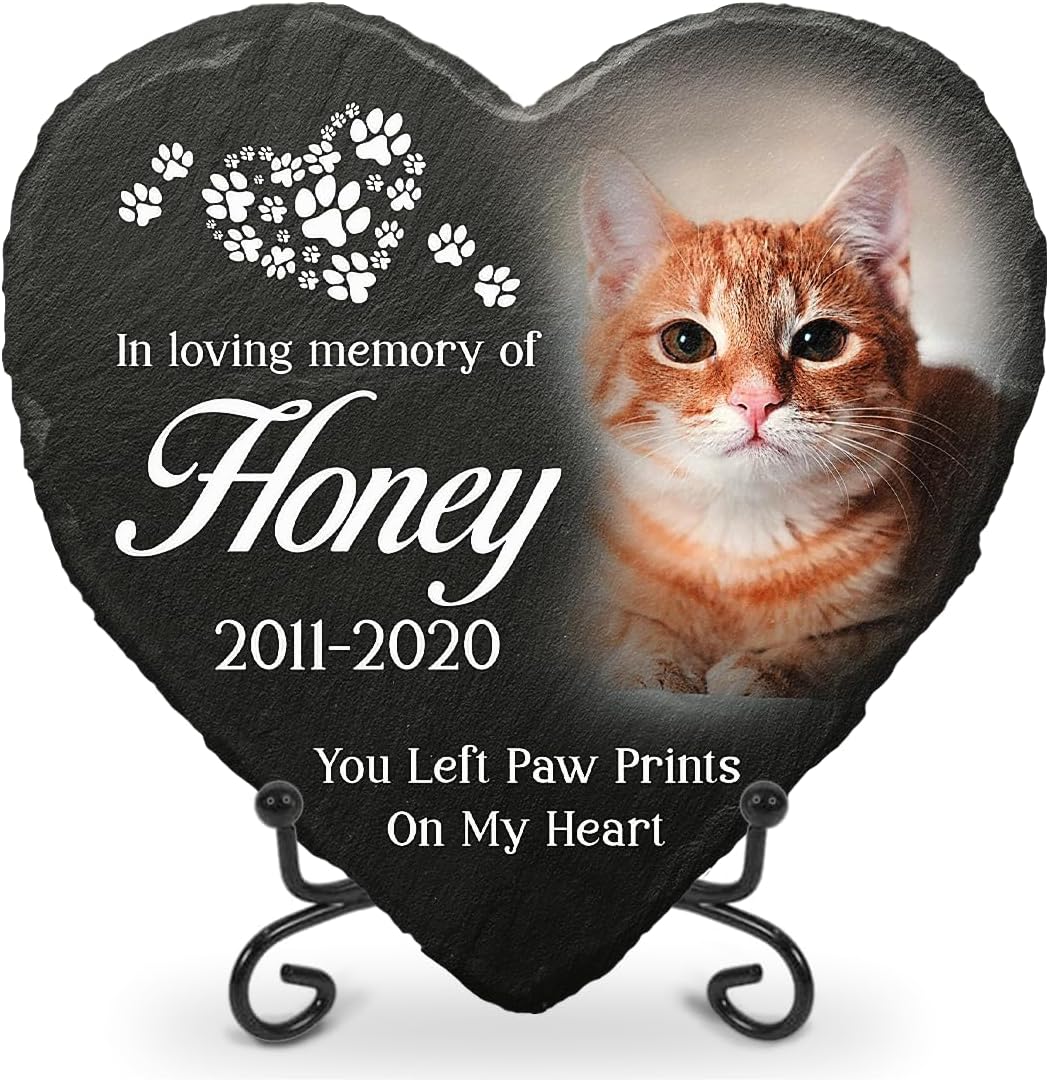 Pawfect House Cat Garden Decor, Pet Sympathy Gift, in Loving Memory Gifts for Loss of Cat, Pet Decorations, Pet Memorial Stones, Cat Mom, Dad Gifts, Cat Memorial Gifts, Custom Pet Grave Stones Gifts