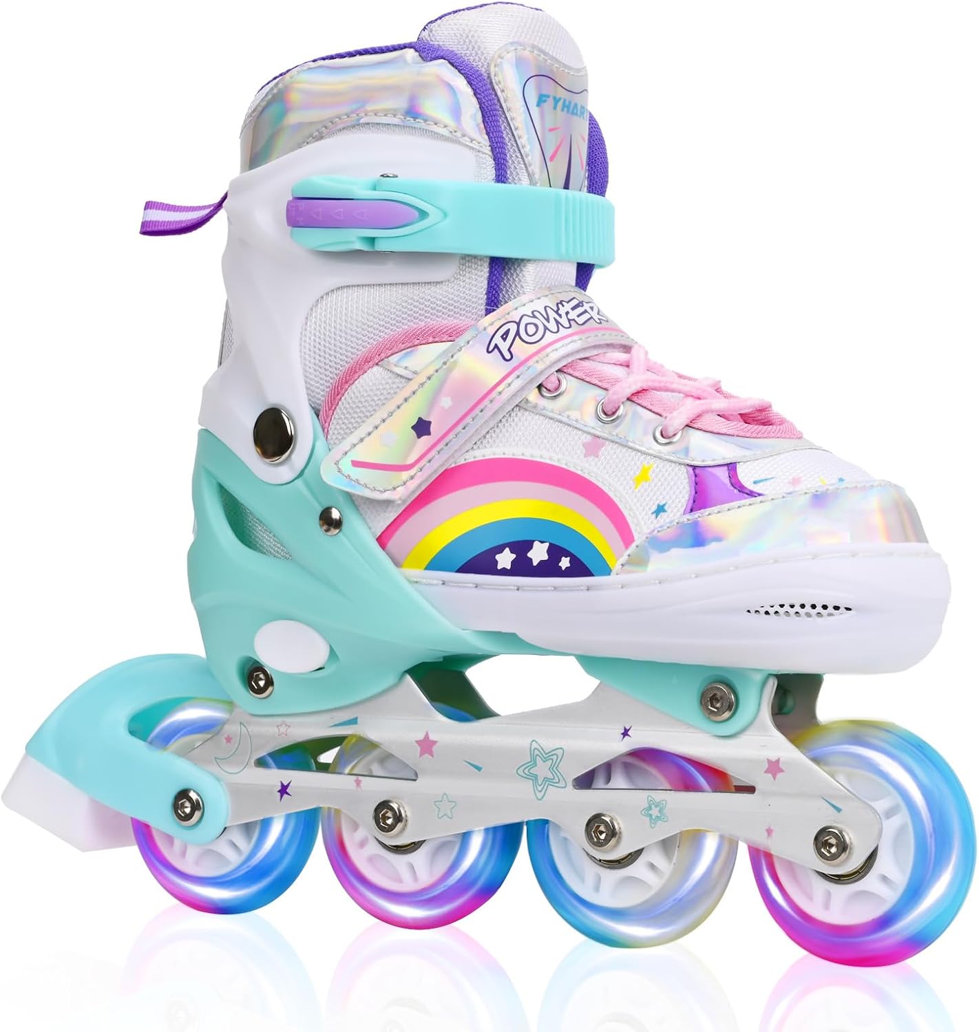 Adjustable Inline Skates for Kids Girls with All Light Up Wheels, Fun Illuminating Inline Skates for Toddlers Beginner Outdoor Indoor Sports