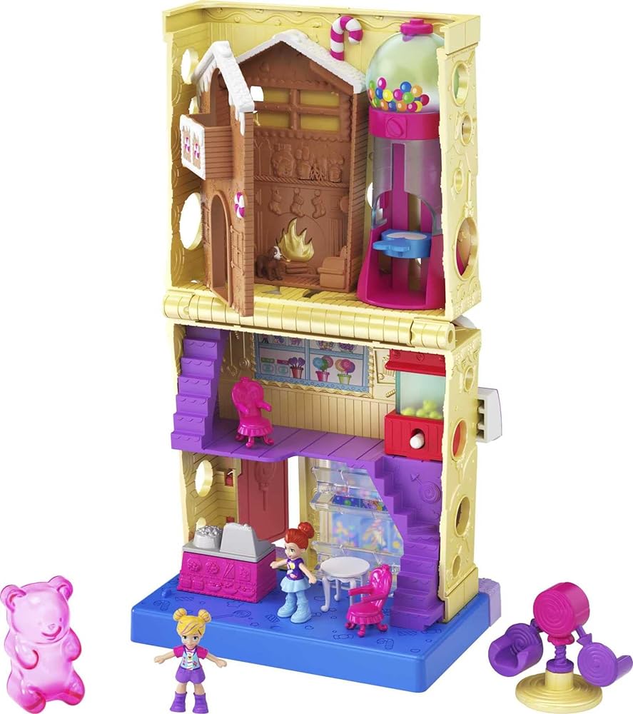 Polly Pocket Candy Store with 4 Floors, 2 Dolls and 5 Accessories