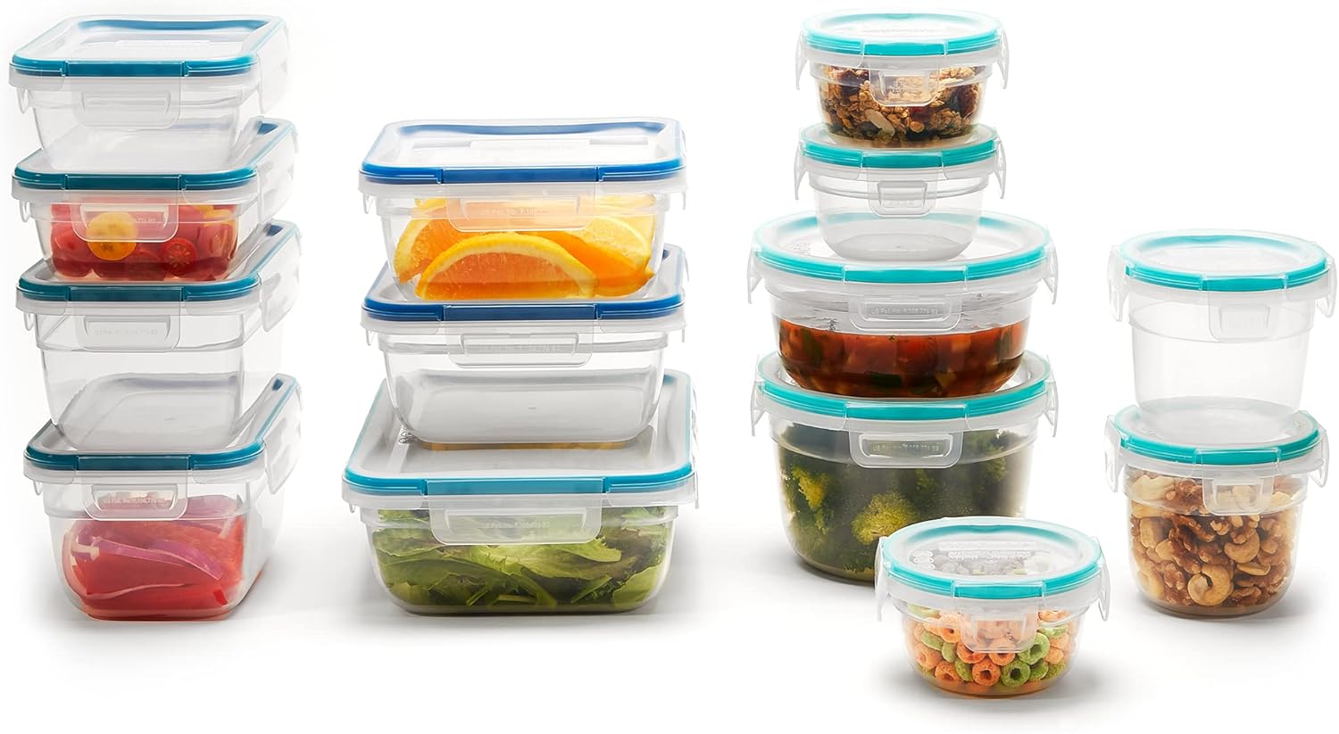 Snapware Total Solutions 28-Pc Plastic Food Storage Container Set, Pantry Organization and Storage, Meal Prep Containers