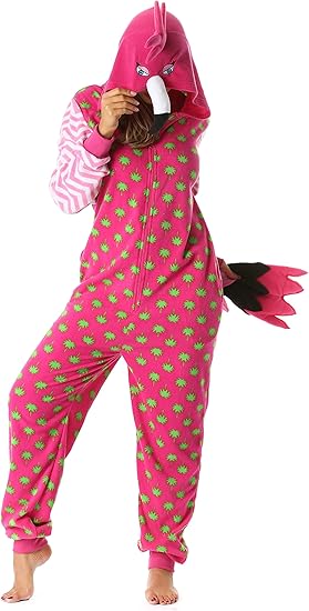 Just Love Parrot and Flamingo Adult Onesie Pajamas