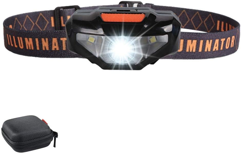 COSOOS Mini LED Headlamp Flashlight with Carrying Case, 1.6oz Lightweight Small Head Lamp Waterproof Running Headlamp, Bright Headlight for Adults, Kids, Camping, Reading (NO AA Battery)