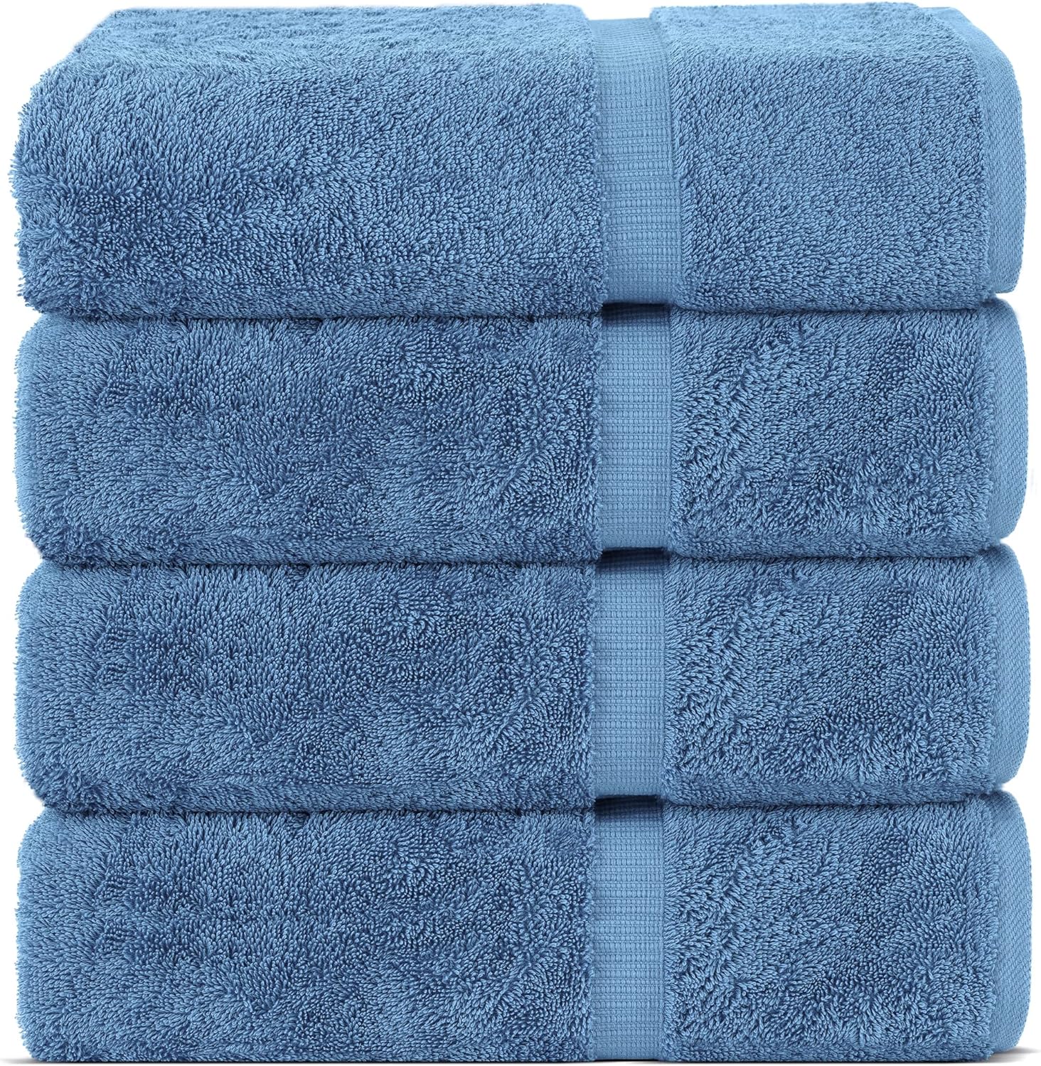 Chakir Turkish Linens | Hotel & Spa Quality 100% Cotton Premium Turkish Towels | Soft & Absorbent (4-Piece Bath Towels, Wedgewood)