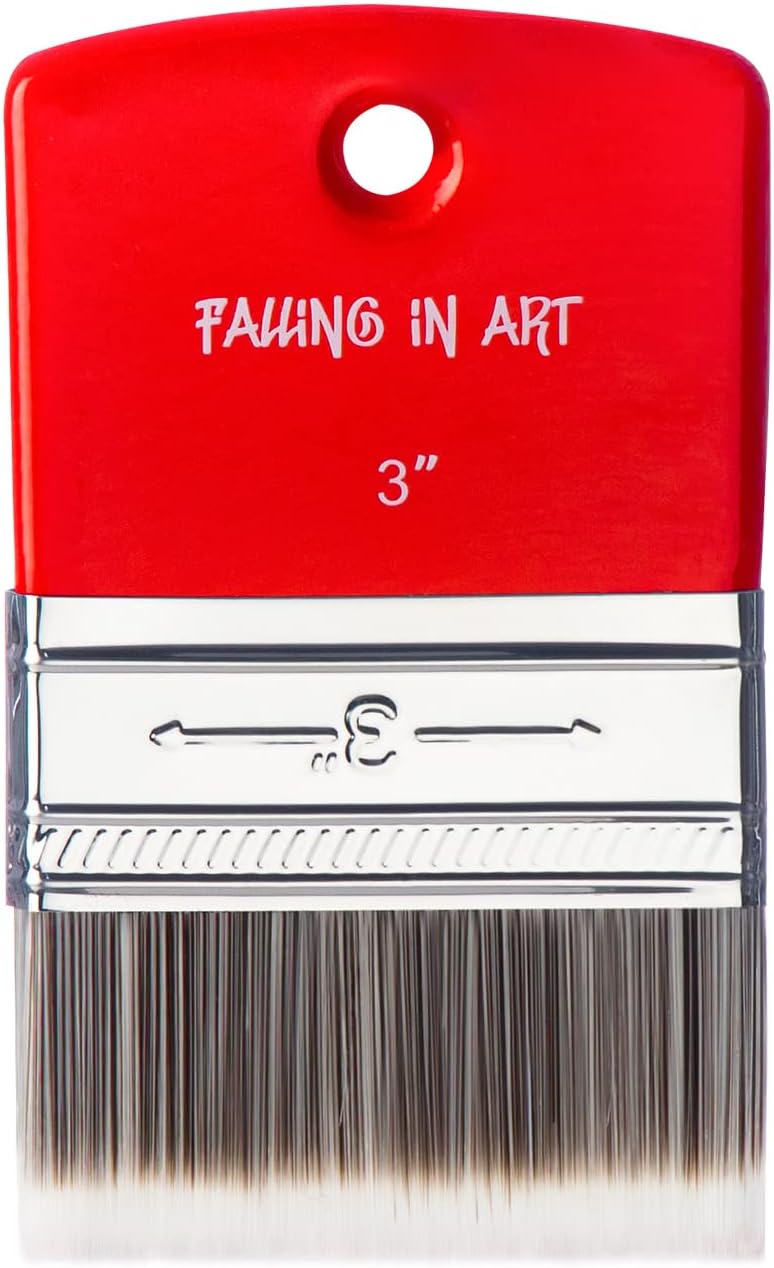 Falling in Art Flat Paddle Paint Brush, Scale Brush for Oil and Acrylic Paints,3 Inch