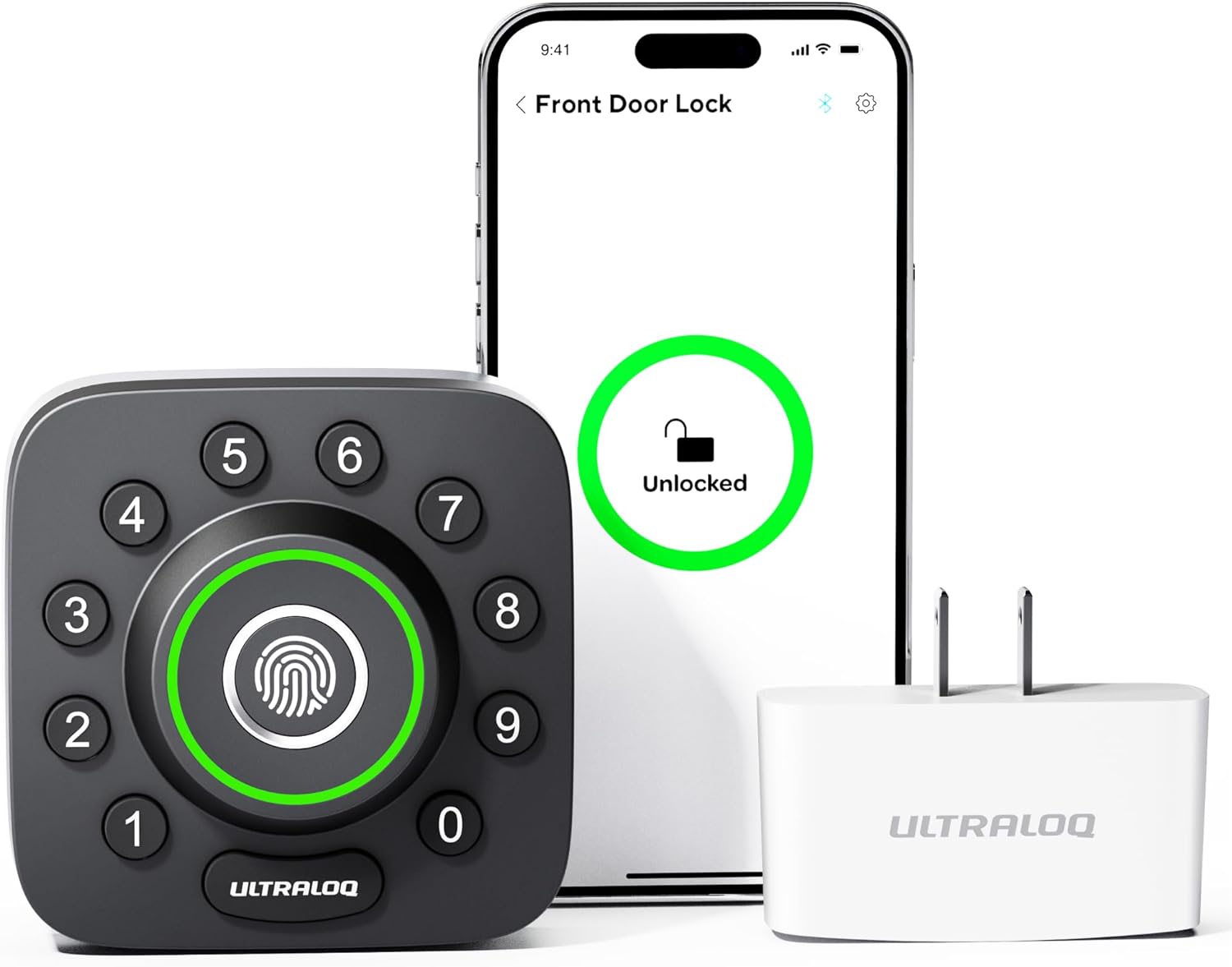 Smart Lock - ULTRALOQ U-Bolt Pro with WiFi Bridge, 7-in-1 Fingerprint Keyless Entry Door Lock, App Remote Control, Biometric Keypad Deadbolt, Smart Locks for Front Door, Auto Unlock, Easy Installation