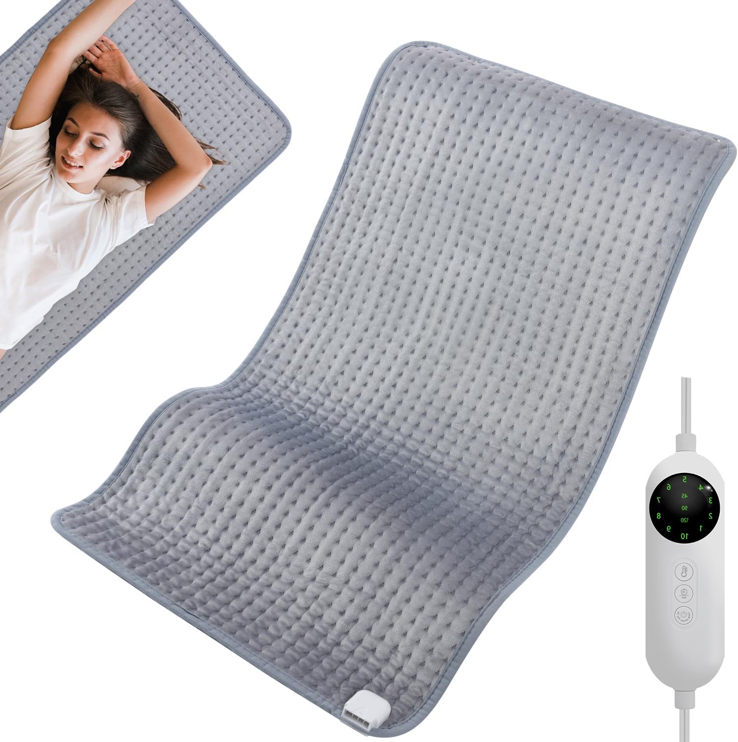 Heating Pad for Cramps, 20x40 XXX-Large Heating Pads for Back Pain Relief, Neck, Shoulder, Abdomen, Knee, Electric Heating Pads 10 Fast Heating Setting with Auto-Off, Sittable and Reclinable