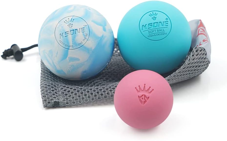 Lacrosse Massage Ball Set - Muscle Massage Roller- Deep Tissue Balls -Hard and Soft Massage Ball with Mini Ball