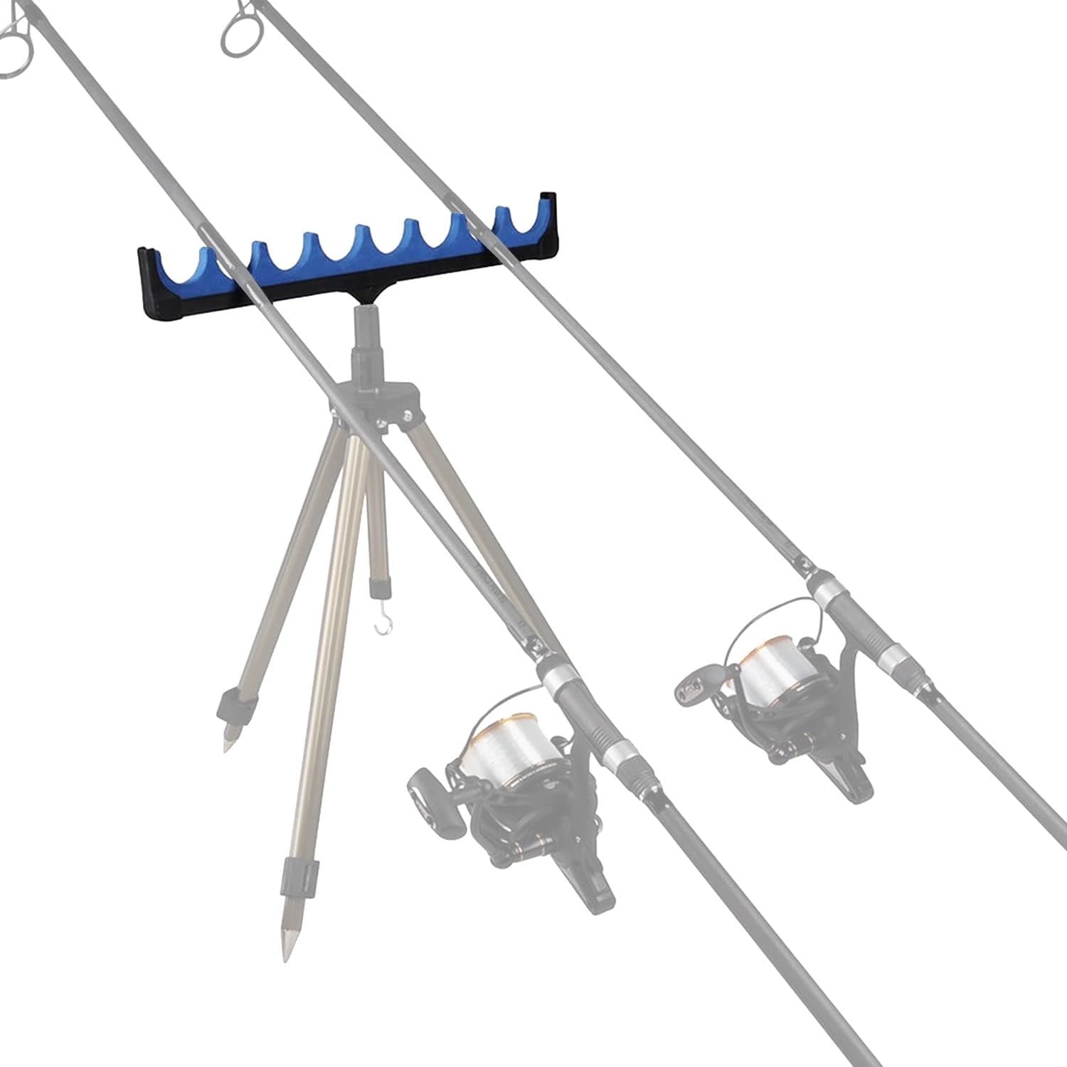 Fishing Rod Holders for Bank 8-Rod Feeder Pod Stand Holder Soft Fishing Pole Tackle Fishing Accessories( NOT Include Tripod )