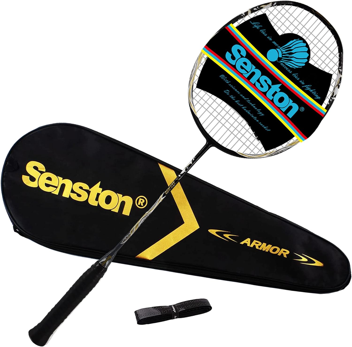 Senston N90 Badminton Racket, 6U Lightweight Badminton Racquet, Professional 100% Full Carbon Badminton Racket with Grip