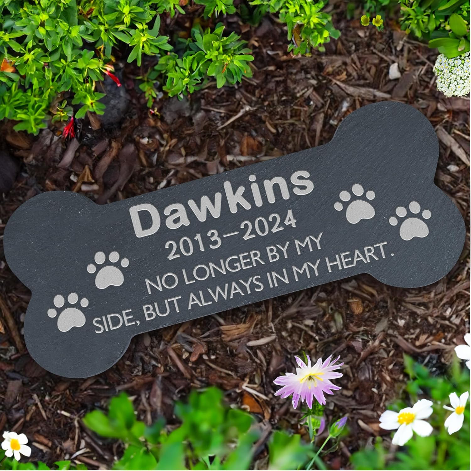 Dog Memorial Gifts for Loss of Dog, Pet Memorial Stone, Pet Memorial Gifts for Dogs, Loss of Dog Sympathy Gift, Dog Bereavement Gifts, Pet Loss Gifts - Always in My Heart Bone