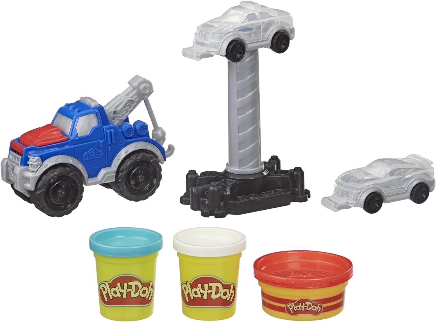 Play-Doh Wheels Tow Truck Toy for Kids 3 Years and Up with 3 Non-Toxic Colors