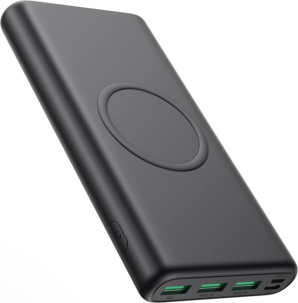 Wireless Portable Charger Power Bank, 33800mAh 15W Fast Wireless Charging 25W PD QC 4.0 USB-C Power Bank, 5 Output & Dual Input External Battery Pack Compatible with iPhone 15/14/13/12/11,Android etc
