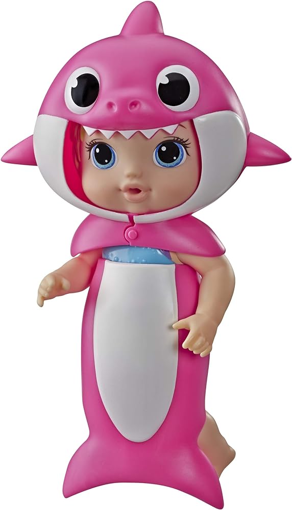 Baby Alive, Baby Shark Blonde Hair Doll, with Tail & Hood, Inspired by Hit Song & Dance, Waterplay Toy for Kids Ages 3 Years Old & Up (Amazon Exclusive), Pink