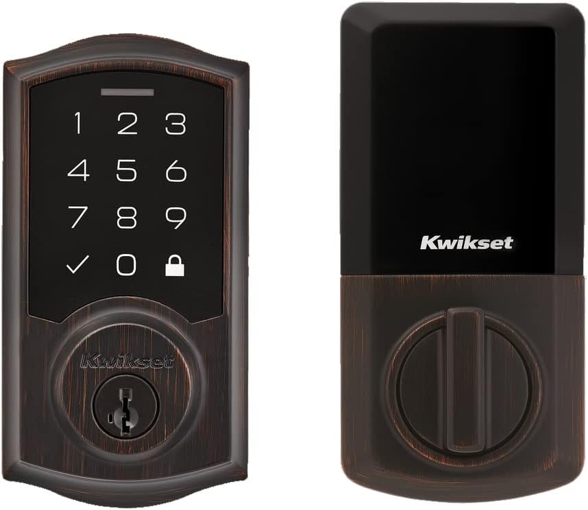 Kwikset SmartCode 270 Keyless Electronic Touchpad Deadbolt, Auto Door Lock, SmartKey Re-Key Security, Venetian Bronze